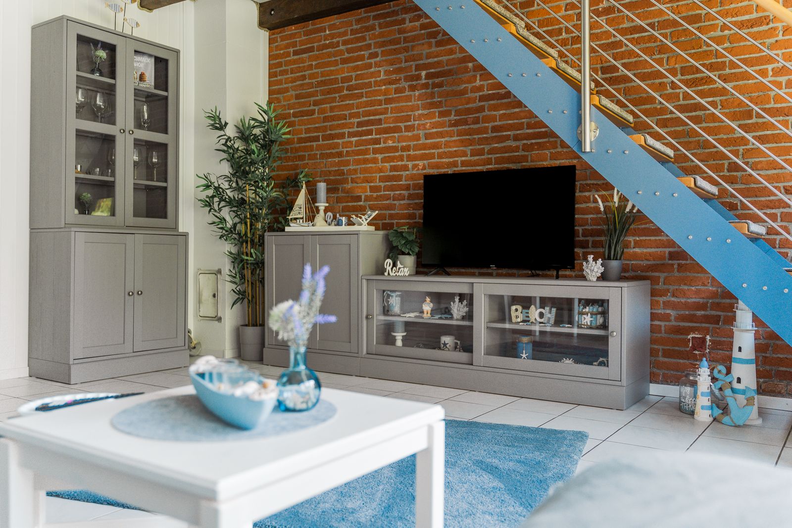 Wohnbereich im Ferienhaus Lüttje Fienchen nahe Greetsiel
